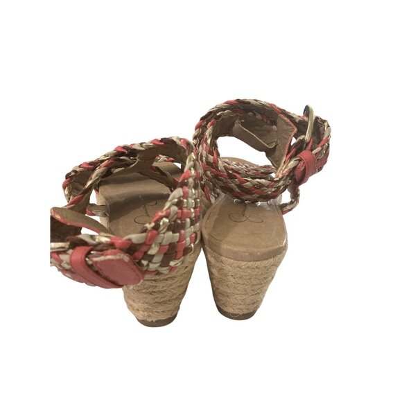 Jessica Simpson JP-Leila Women size 6 Beige Woven Strap Espadrille Wedge Sandals - Picture 4 of 8
